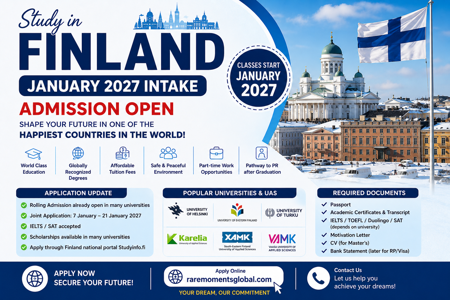 🇫🇮 Finland January 2027 Intake Admission Open Now! ✈️🎓